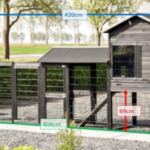 Verschillende afmetingen van het konijnenhok Prestige Large