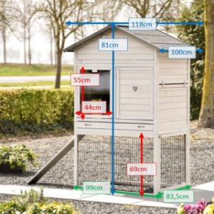 Verschillende afmetingen van het konijnenhok Prestige Large