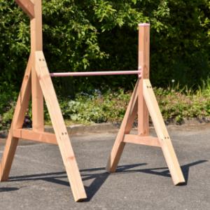 De duikelstang is op uw gewenste hoogte te monteren aan de schommel Smart dubbel