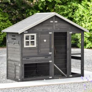 Konijnenhok Holiday Medium Black een geweldig hok voor in iedere tuin