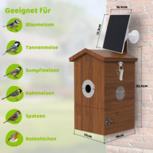 Het sanilu vogelnestkastje is geschikt voor verschillende vogelsoorten