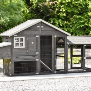 Kippenhok Holiday Medium Black met legnest en Extra Uitloopren