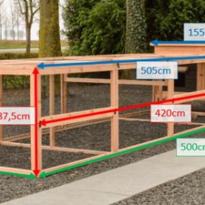 Verschillende afmetingen van het konijnenhok Eggy