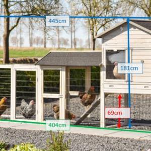 Verschillende afmetingen van het kippenhok Prestige Large