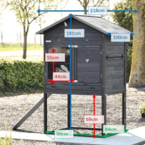 Verschillende afmetingen van het konijnenhok Holiday Large