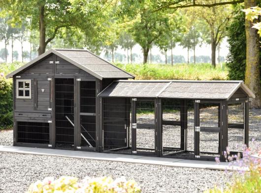 Konijnenhok Holiday Medium met 2 rennen 375x88x151cm
