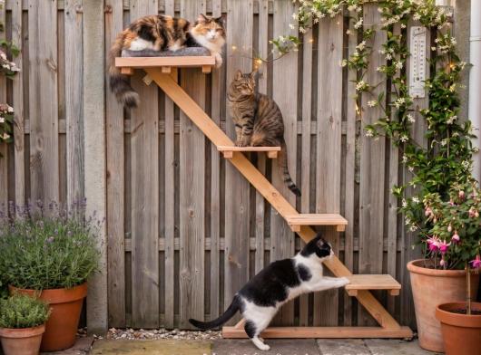 Kattenklimpaal muur Douglashout 180x150cm