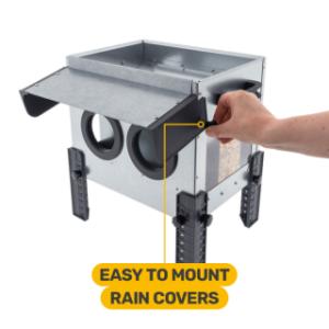 De regen overkapping is eenvoudig te monteren
