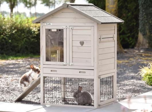 Konijnenhok Prestige Small Light-grey · 88x72x122cm