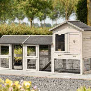 Konijnenhok Prestige Small Light-grey met 2 rennen