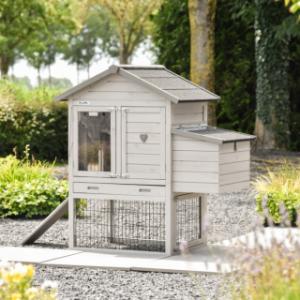 Kippenhok Prestige Small Light-grey met legnest · 114x72x122cm