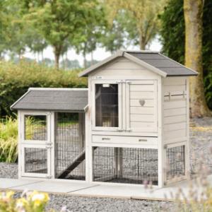 Konijnenhok Prestige Small Light-grey met ren