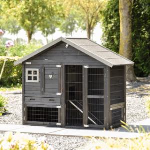 Konijnenhok Holiday Small Black 154x73x128cm