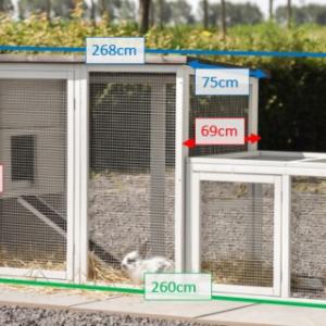 Verschillende afmetingen van het konijnenhok Julia
