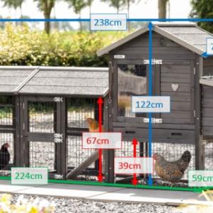 Verschillende afmetingen van het kippenhok Prestige Small