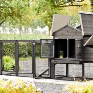Kippenhok Prestige Medium met grote deuren en scharnierdak