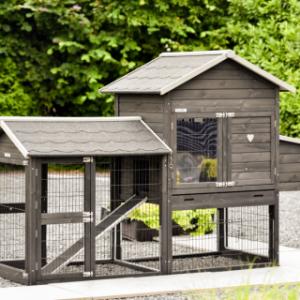 Kippenhok Prestige Medium Black met ren en legnest