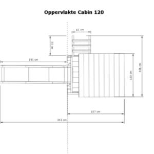 Afmetingen van speeltoestel Cabin 120