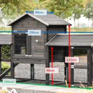 Verschillende afmetingen van het konijnenhok Prestige Medium