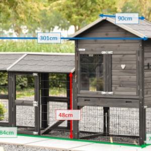 Verschillende afmetingen van het konijnenhok Prestige Medium