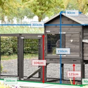 Verschillende afmetingen van het kippenhok Prestige Medium Black