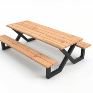 De bankjes en het tafelblad van de EXIT picknicktafel zijn 200cm lang
