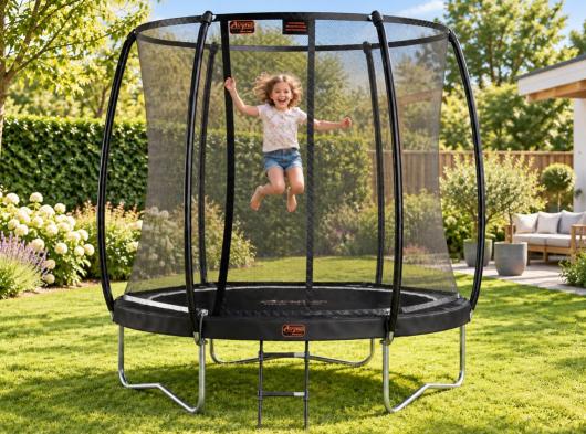 Trampoline Avyna Pro-Line 10 Zwart - met veiligheidsnet en trapje Ø305cm