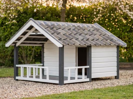 Luxe hondenhok met oudhollandse dakpannen