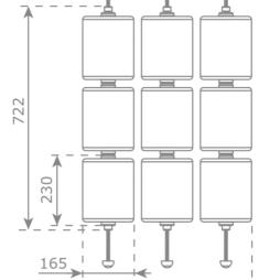 Afmeting OXO-spinnerset kruis-nul