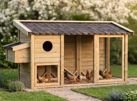 Luxe Kippenhok Supreme Geïmpregneerd hout 380x133x195