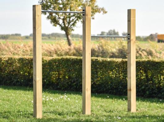 Dubbel duikelrek RVS - met 3 palen  90 cm