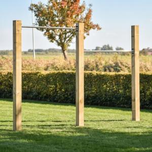 Dubbel duikelrek RVS - met 3 palen  2 x 125 cm
