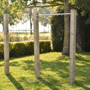 Dubbel duikelrek RVS - met 3 palen  2 x 125 cm