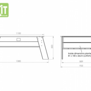 EXIT Aksent Kweektafel XL afmetingen