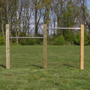 Dubbele rekstok met RVS-duikelstangen: 90 & 125 cm