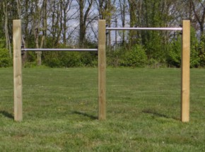 Dubbele rekstok met RVS-duikelstangen: 90 & 125 cm