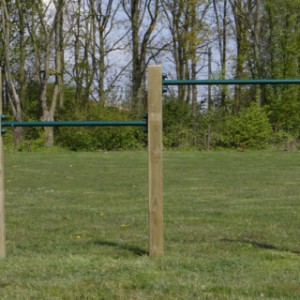 Dubbel turnrek Groen - met 3 palen 90 & 125 cm