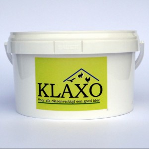 Klaxo witkalk 2,5ltr, als bloedluis preventie in kippenhok, vocht-absorberende werking