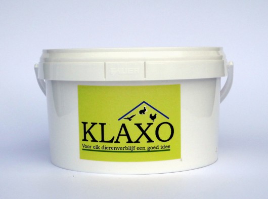 Klaxo witkalk 2,5ltr, als bloedluis preventie in kippenhok, vocht-absorberende werking