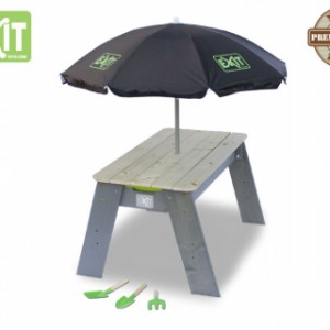 Exit Aksent Zand- en Watertafel L met parasol en kinder tuingereedschap