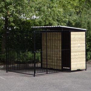 Hondenkennel Fix Zwart 2x3 met half dak