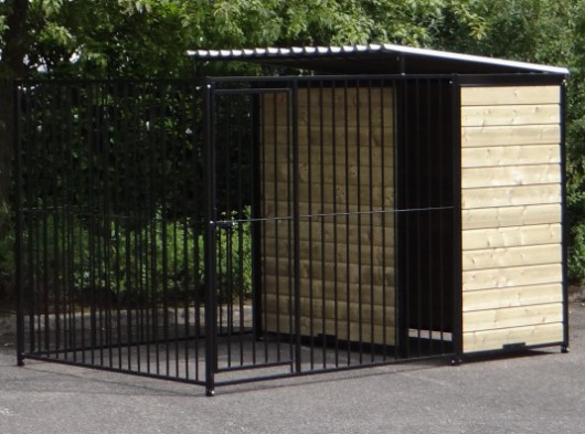 Hondenkennel Fix Zwart 2x3 met half dak