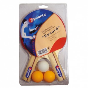 Sponeta Batjes Record: Set van 2 tafeltennis bats en 3 tafeltennis ballen