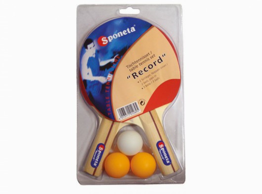 Sponeta Batjes Record: Set van 2 tafeltennis bats en 3 tafeltennis ballen