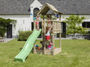 Speeltoren Pagoda hoog met glijbaan | Blue Rabbit