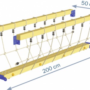 Speeltoestel Prairie + glijbanen, speelbrug & keuken Blue Rabbit · Douglashout op maat gezaagd hout
