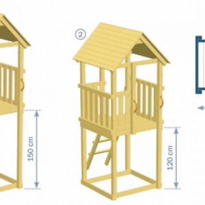 Afmetingen speeltoren Kiosk laag