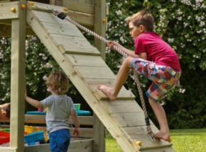 Klimwand met touw @Ramp 120 Blue Rabbit · geïmpregneerd vuren op maat gezaagd hout
