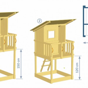 Speeltoestel Beach hut laag | afmetingen