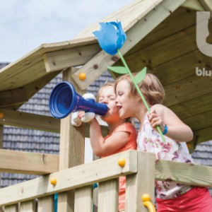 Houten speeltoestel Pagoda hoog met @challenger en glijbaan